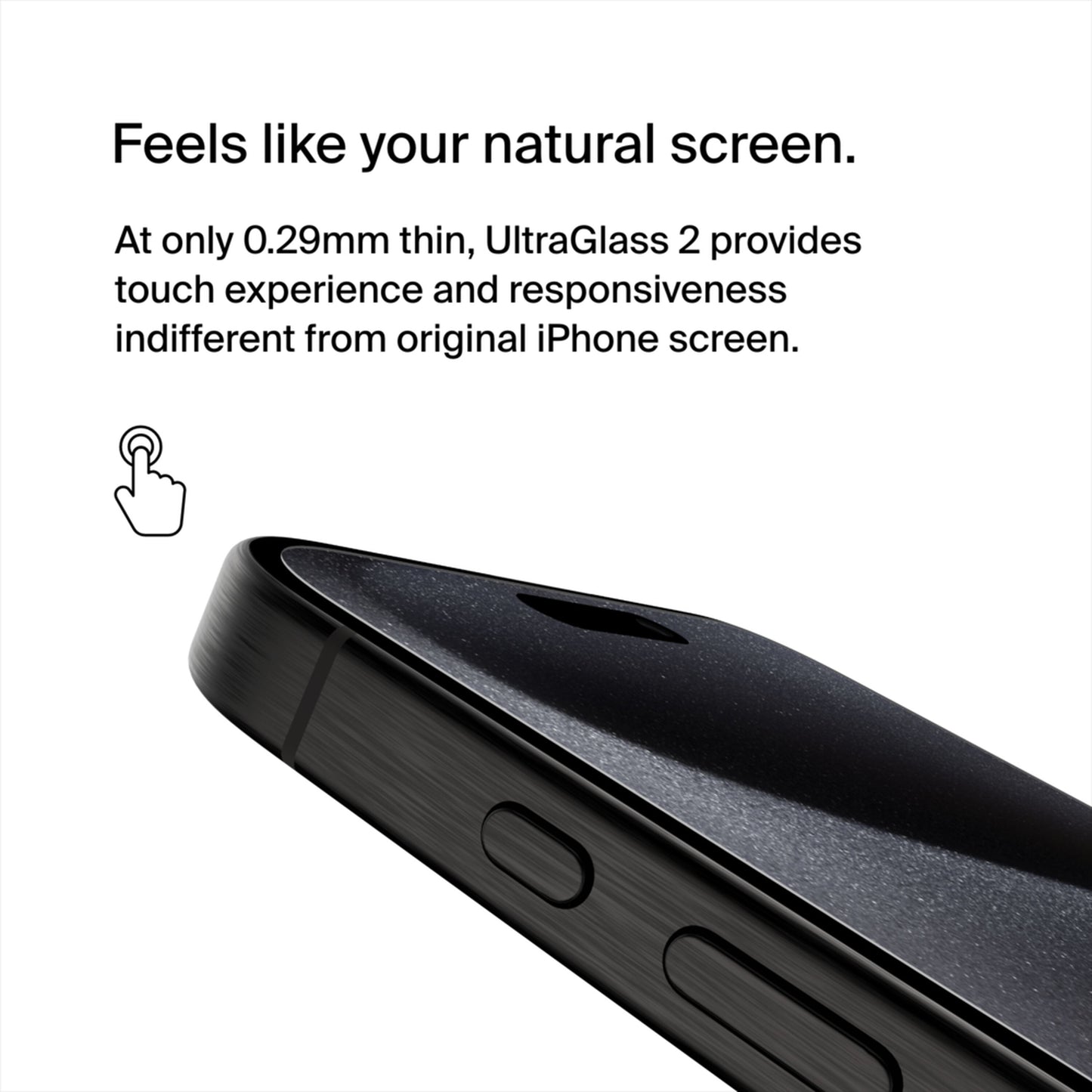 Protector de pantalla Belkin ScreenForce UltraGlass 2 para Apple iPhone 15 Pro Max, Vidrio templado, Full Glue OVA134zz