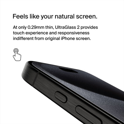 Protector de pantalla Belkin ScreenForce UltraGlass 2 para Apple iPhone 15 Pro Max, Vidrio templado, Full Glue OVA134zz