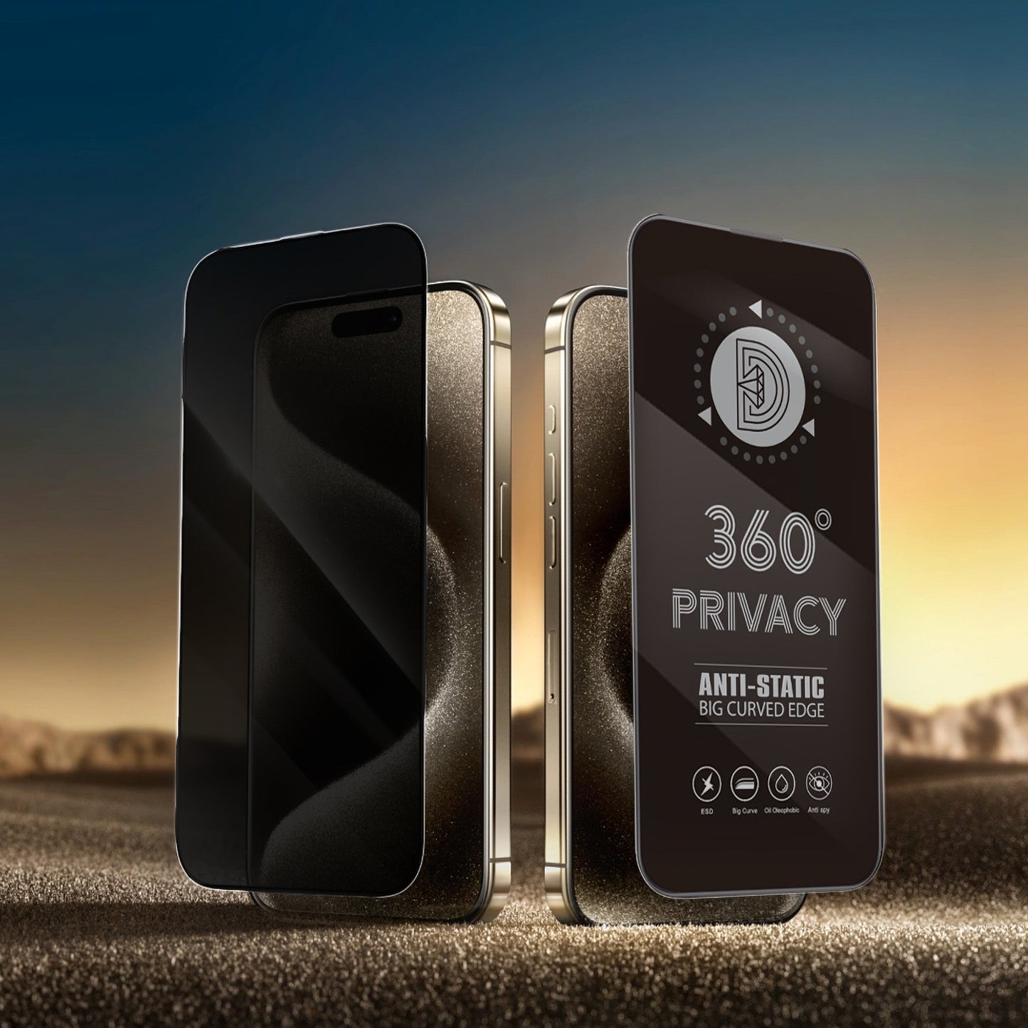 Protector de pantalla Privacy OEM 360 para Samsung Galaxy A37 5G, vidrio templado, adhesivo completo