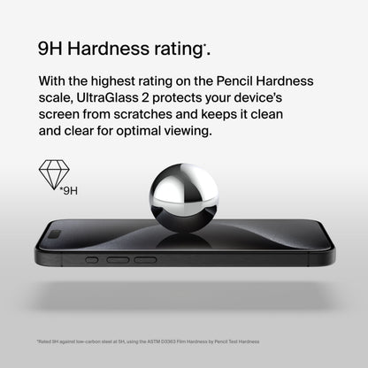 Protector de pantalla Belkin ScreenForce UltraGlass 2 para Apple iPhone 15 Pro Max, Vidrio templado, Full Glue OVA134zz