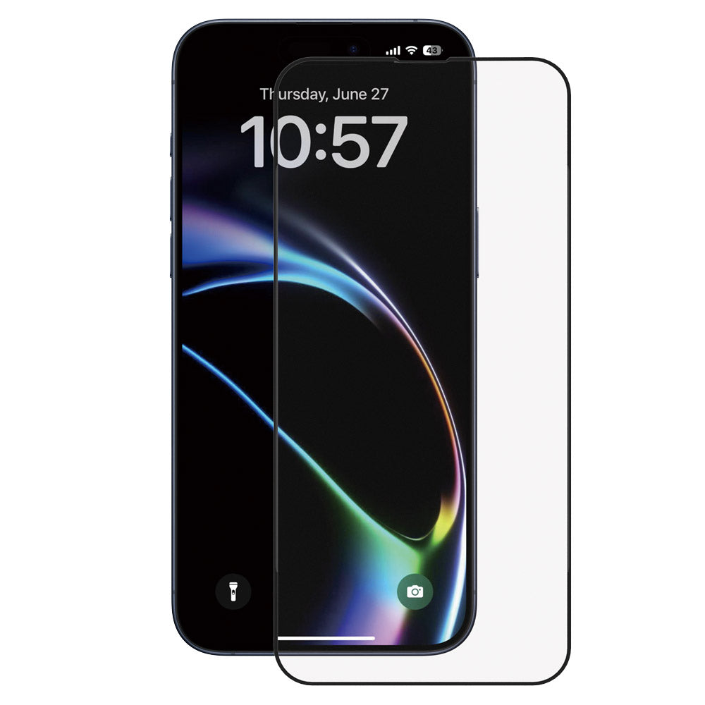 Protector de pantalla Anank 1X Reforzado para Apple iPhone 16 Pro Max, Vidrio Templado, Pegamento Completo, 2.5D, Set de 10 piezas, Negro