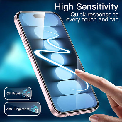 Protector de pantalla Anank 1X Reforzado para Apple iPhone 16 Pro, Vidrio Templado, Pegamento Completo, 3D, Set de 10 piezas