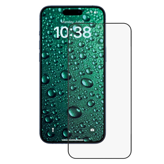 Protector de pantalla Anank 3X Reforzado Invisible para Apple iPhone 16 Pro, Vidrio Templado, Pegamento Completo, 3D, Negro
