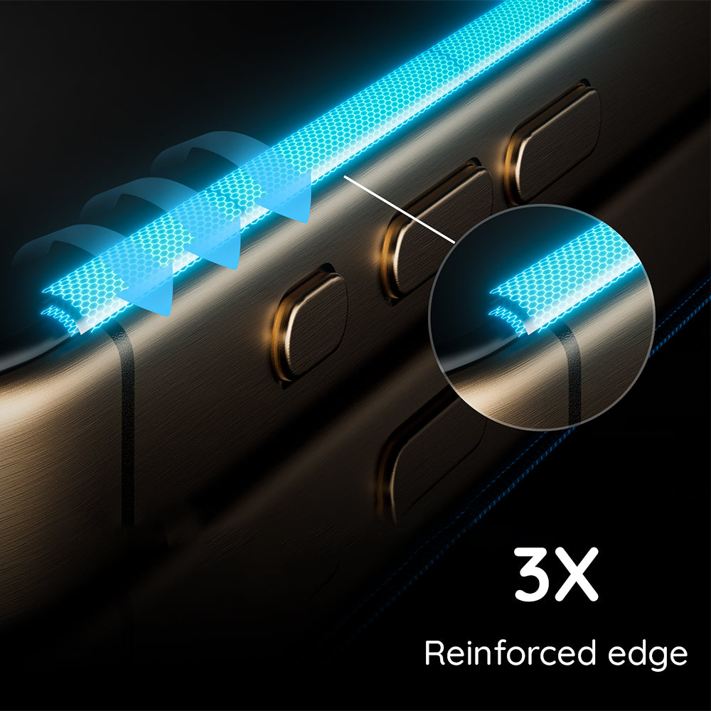 Protector de pantalla Anank 3X Reforzado para Apple iPhone 15 Pro Max, Vidrio Templado, Pegamento Completo, 2.5D, Negro