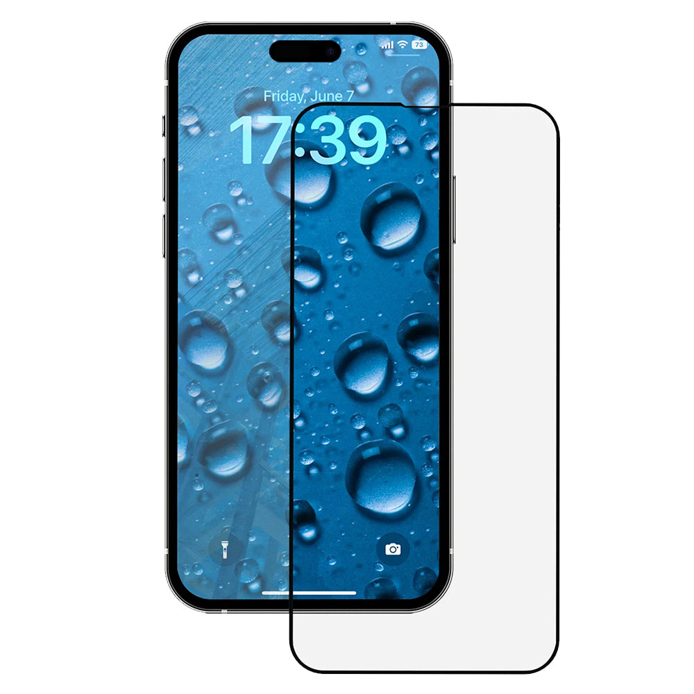 Protector de pantalla Anank 3X Reforzado para Apple iPhone 16 Pro Max, Vidrio Templado, Pegamento Completo, 2.5D, Negro