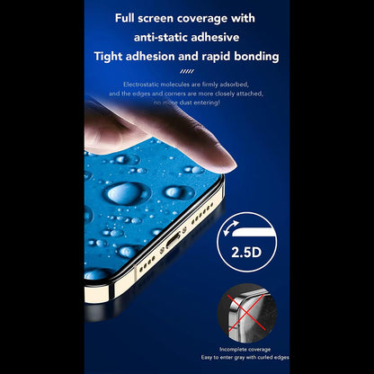 Protector de pantalla Anank 3X Reforzado para Apple iPhone 16 Pro Max, Vidrio Templado, Pegamento Completo, 2.5D, Negro