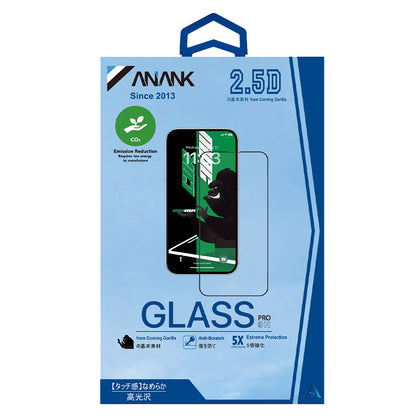 Protector de pantalla Anank 5X Reinforced CG para Apple iPhone 15 Pro Max, vidrio templado, adhesivo completo, 2.5D, negro