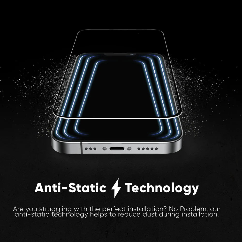 Protector de pantalla Anank 5X Reforzado Invisible para Apple iPhone 17 Pro, Cristal Templado, Full Glue, 3D, Negro