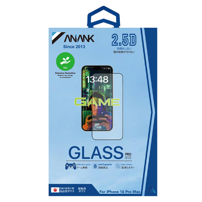 Protector de pantalla Anank Anti-Huellas para Apple iPhone 14 Pro Max, Vidrio Templado, Pegamento Completo, 2.5D, Negro