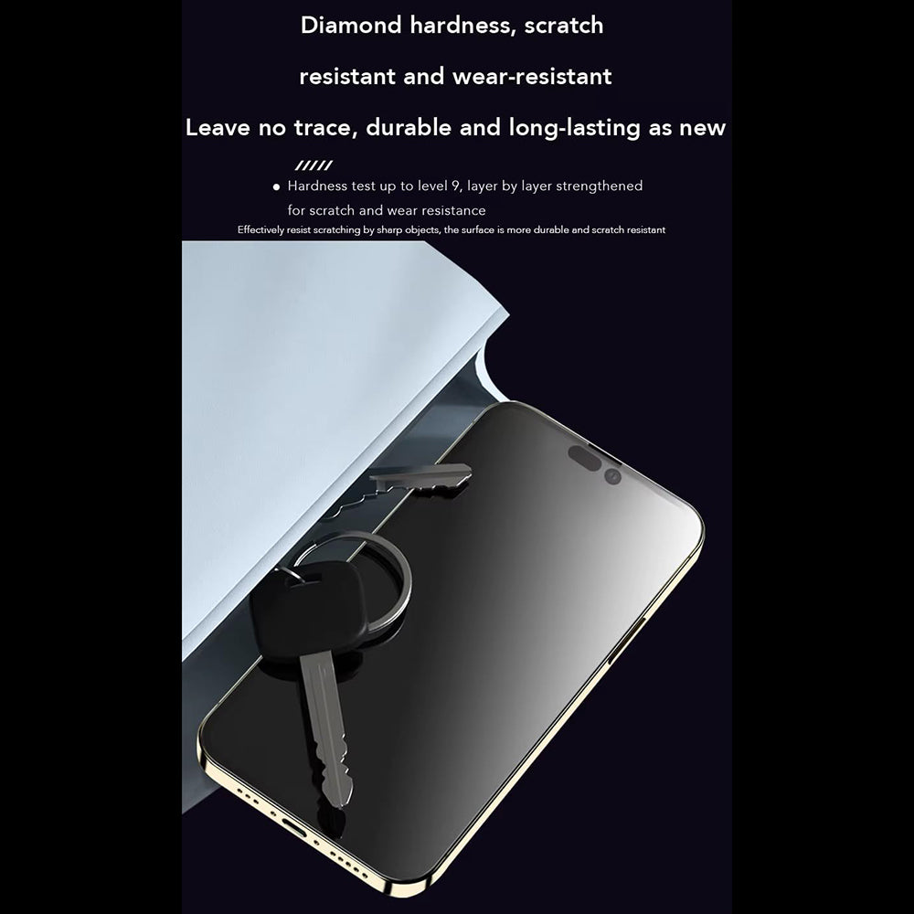 Protector de pantalla Anank Anti-Huellas para Apple iPhone 15 Pro Max, Vidrio Templado, Pegamento Completo, 2.5D, Negro
