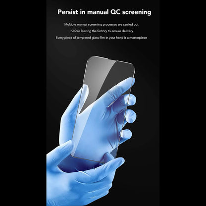 Protector de pantalla Anank Anti-Huellas para Apple iPhone 15 Pro Max, Vidrio Templado, Pegamento Completo, 2.5D, Negro