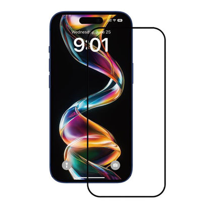 Protector de pantalla Anank para Apple iPhone 15 Pro Max, vidrio templado, adhesivo completo, 2.5D, set de 10 piezas, negro