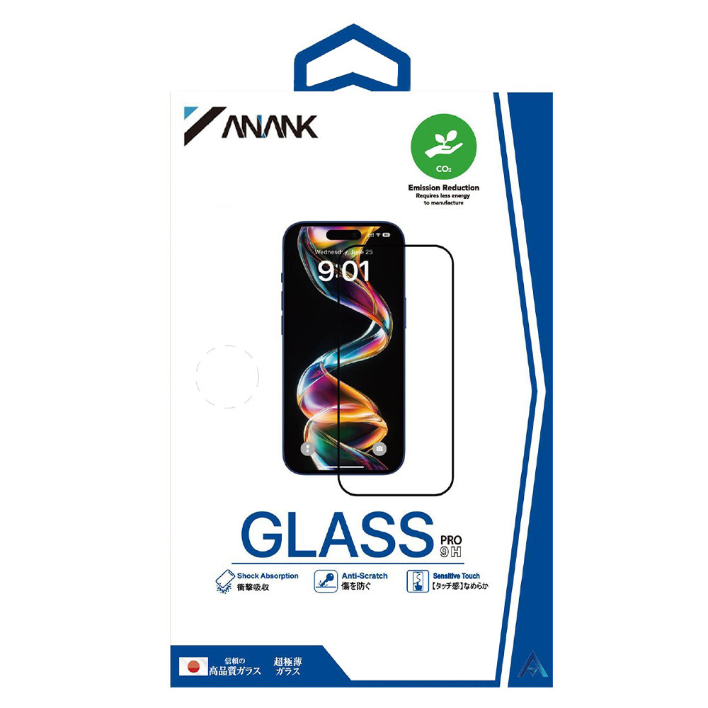 Protector de pantalla Anank para Apple iPhone 15 Pro Max, vidrio templado, adhesivo completo, 2.5D, set de 10 piezas, negro
