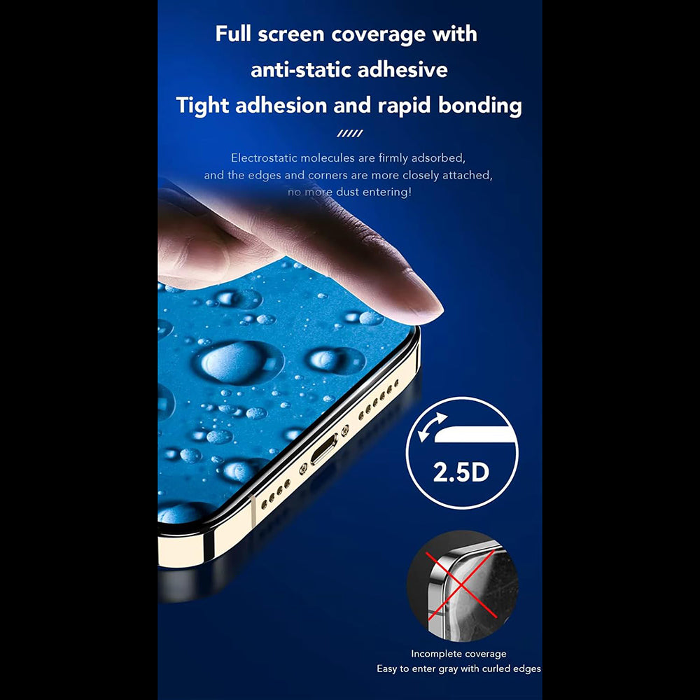 Protector de pantalla Anank para Apple iPhone 17 Pro Max, Cristal Templado, Full Glue, 2.5D, Negro