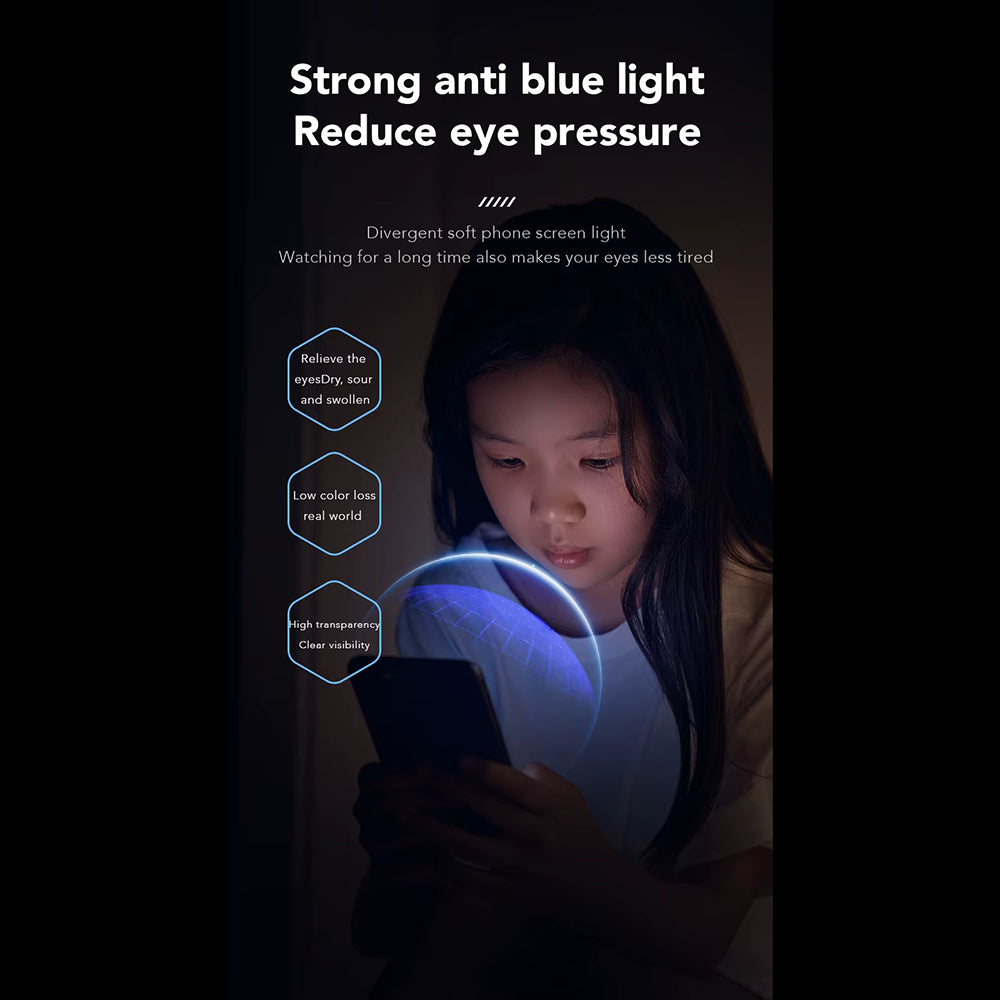 Anank Anti Blue Light Screen Protector for Apple iPhone 15 Pro, Tempered Glass, Full Glue, 2.5D, Black