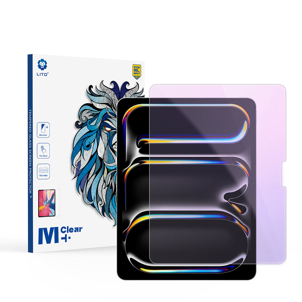 Protector de pantalla Anti Luz Azul Lito Classic para Apple iPad Pro 13 (2024), Vidrio Templado, Pegamento Completo, 2.5D