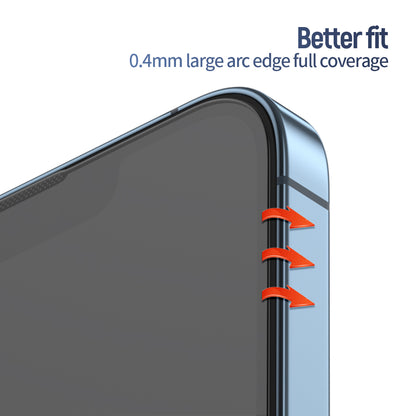 Protector de pantalla Blueo Anti-Reflectante HD para Apple iPhone 17e / 16e / 14 / 13 Pro, Vidrio templado, Pegamento completo, Negro