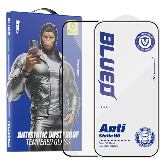 Protector de pantalla Blueo Anti-Estático HD para Apple iPhone 18 Pro Max / 17 Pro Max / 16 Pro Max, Vidrio Templado, Pegamento Completo, Negro