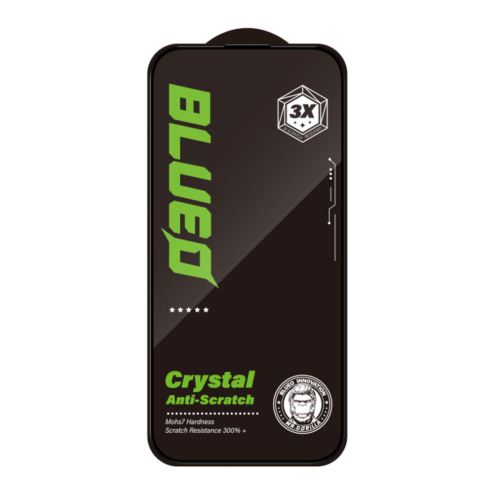 Protector de pantalla Blueo Crystal Anti-Scratch para Apple iPhone 15 Pro Max, vidrio templado, adhesivo completo, negro