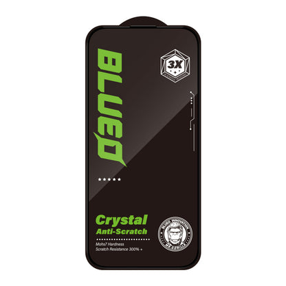 Protector de pantalla Blueo Crystal Anti-Scratch para Apple iPhone 15 Pro, vidrio templado, adhesivo completo, negro