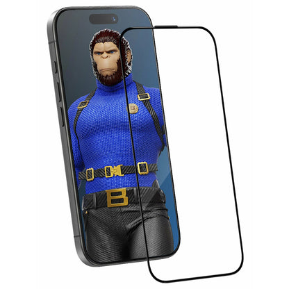 Protector de pantalla Blueo Crystal Anti-Scratch para Apple iPhone 16 Pro, vidrio templado, adhesivo completo, negro