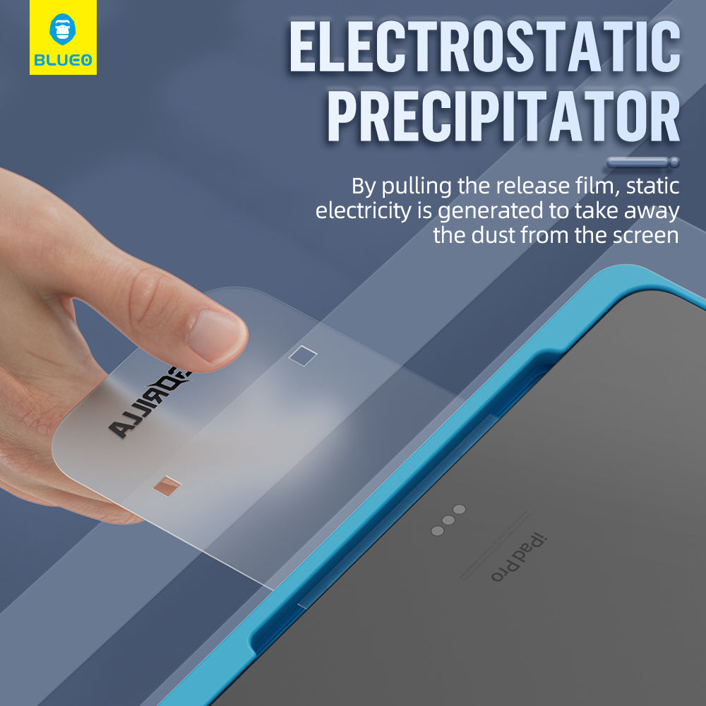 Blueo HD Applicator Pro Screen Protector for Apple iPad Air 11 (2024), Tempered Glass, Full Glue