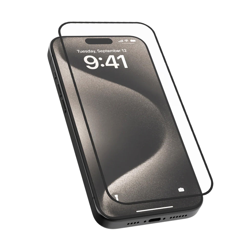 Protector de pantalla Blueo HD para Apple iPhone 17 Pro / 17 / 16 Pro, vidrio templado, adhesivo completo, 2.5D, set de 5 piezas, negro