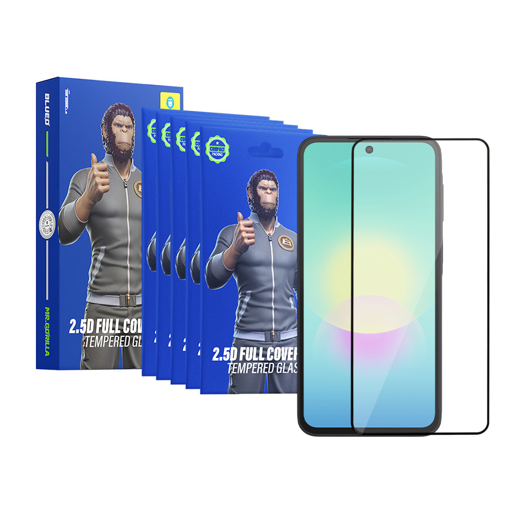 Protector de pantalla Blueo HD para Samsung Galaxy A27 5G / A57 5G / A37 5G, vidrio templado, adhesivo completo, 2.5D, juego de 5 piezas, negro