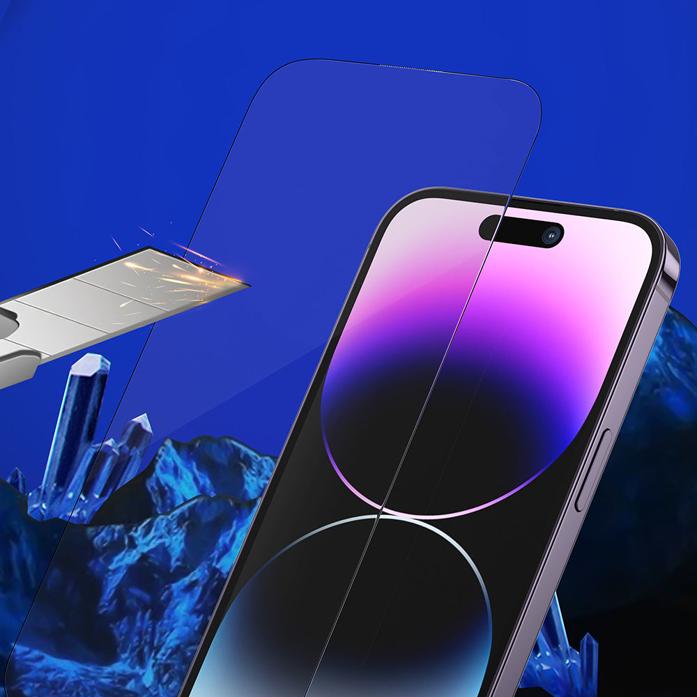 Blueo Sapphire Applicator Pro Screen Protector for Apple iPhone 16 Pro, Tempered Glass, Full Glue, Black