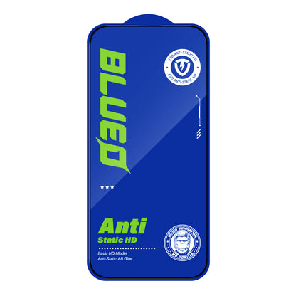 Protector de pantalla Blueo Silk HD para Apple iPhone 14 Pro, vidrio templado, adhesivo completo, set de 5 piezas, 2.5D, negro