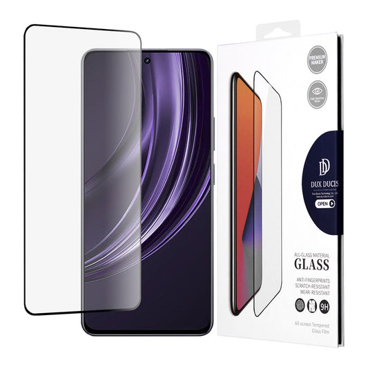 Protector de pantalla DUX DUCIS para Realme 13+, Vidrio templado, Edge Glue, Negro