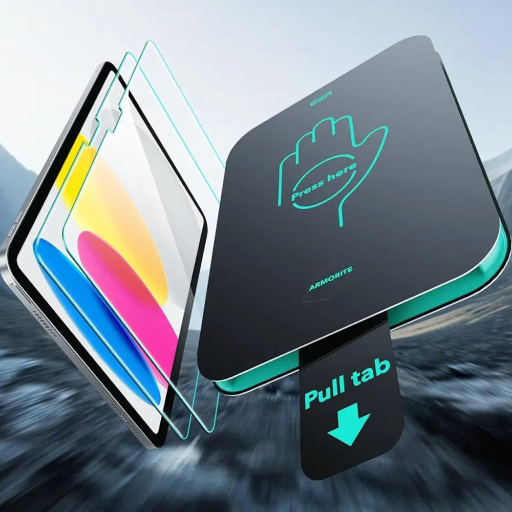 Protector de pantalla ESR Armorite UltraFit para Apple iPad (2025) / (2022), Cristal Templado, Full Glue, Set de 2 piezas