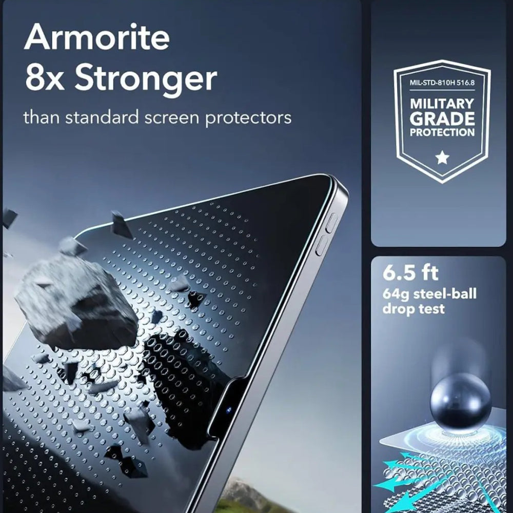 Protector de pantalla ESR Armorite UltraFit para Apple iPad (2025) / (2022), Cristal Templado, Full Glue, Set de 2 piezas
