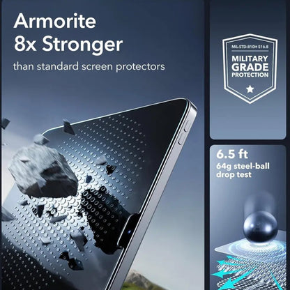 Protector de pantalla ESR Armorite UltraFit para Apple iPad (2025) / (2022), Cristal Templado, Full Glue, Set de 2 piezas