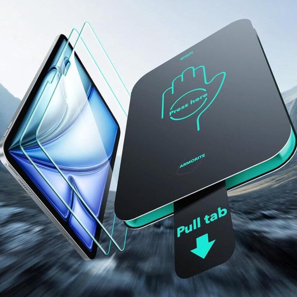 Protector de pantalla ESR Armorite UltraFit para Apple iPad Air 11 (2026) / Air 11 (2025), vidrio templado, adhesivo completo, juego de 2 piezas