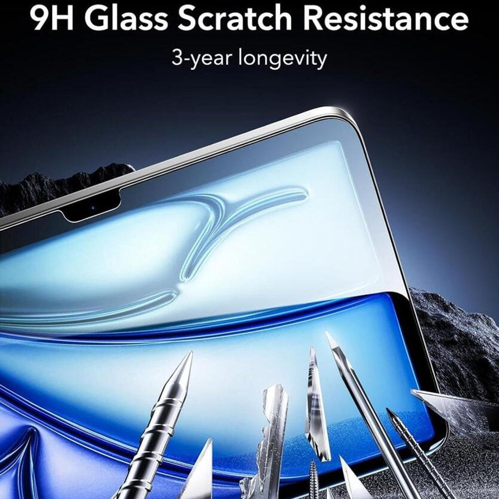 Protector de pantalla ESR Armorite UltraFit para Apple iPad Air 11 (2026) / Air 11 (2025), vidrio templado, adhesivo completo, juego de 2 piezas