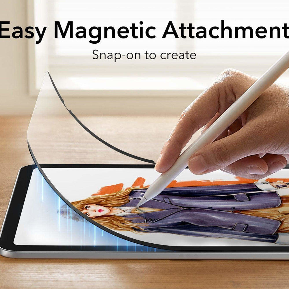 Protector de pantalla ESR Paper Feel Magnetic para Apple iPad (2025) / (2022), Plástico