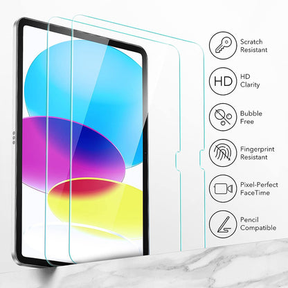Protector de pantalla ESR para Apple iPad (2025) / (2022), Cristal Templado, Full Glue, Set de 2 piezas