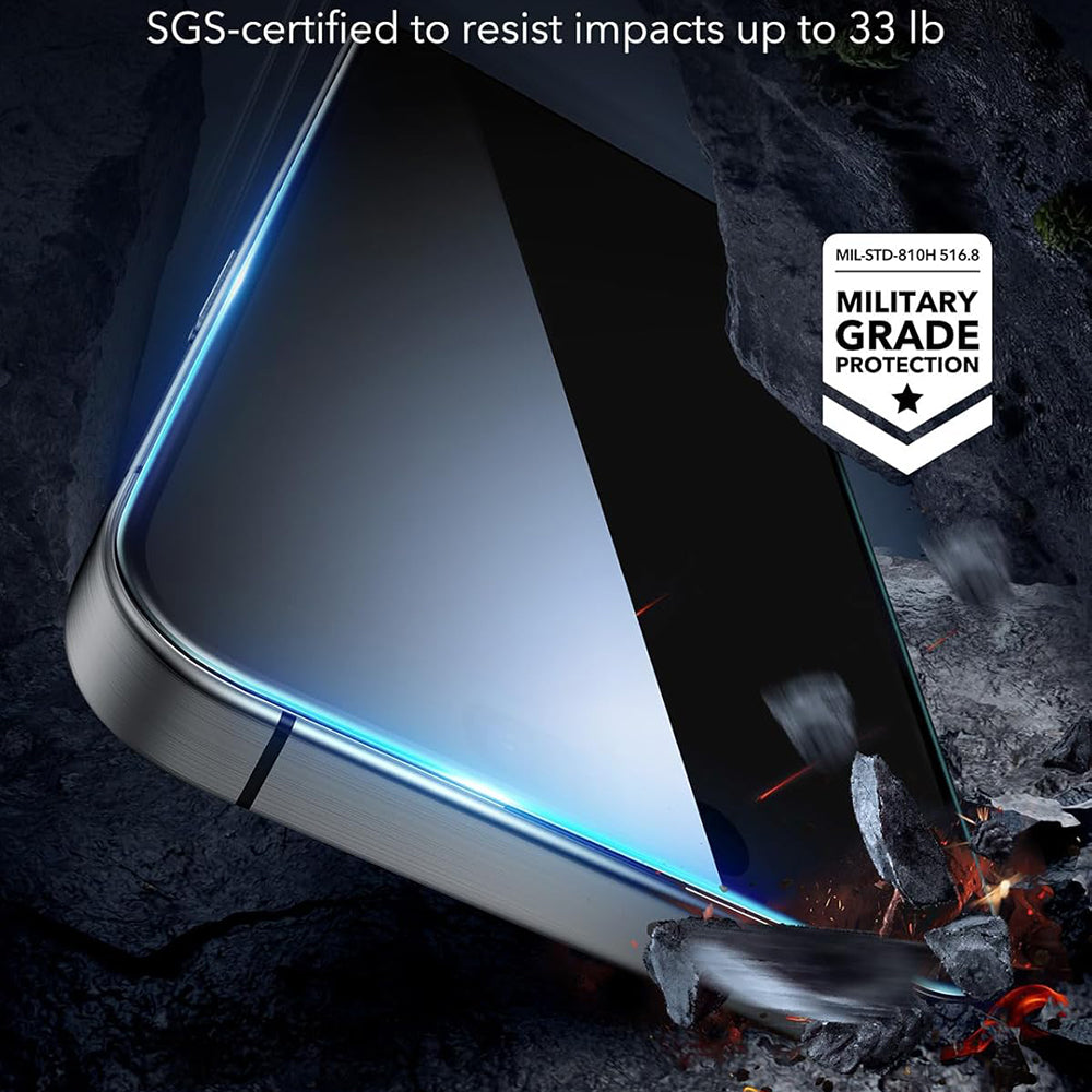 Protector de pantalla ESR para Apple iPhone 17 Pro, Cristal Templado, Full Glue, Set de 3 piezas
