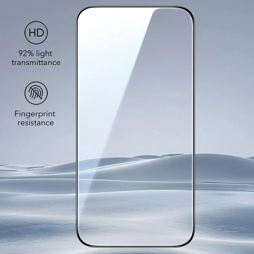 Protector de pantalla ESR UltraFit para Apple iPhone 17 Pro Max, Cristal Templado, Full Glue, Set de 3 piezas.