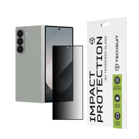 Protector de pantalla exterior Privacy Techsuit para Samsung Galaxy Z Fold6 F956, vidrio templado, adhesivo completo, 111D