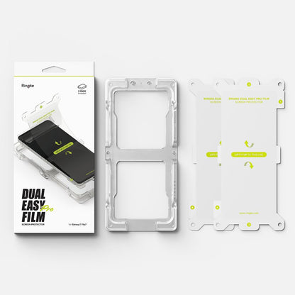 Protector de pantalla interior Ringke Dual Easy Pro para Samsung Galaxy Z Flip7 F766, Plástico, Set de 2 piezas