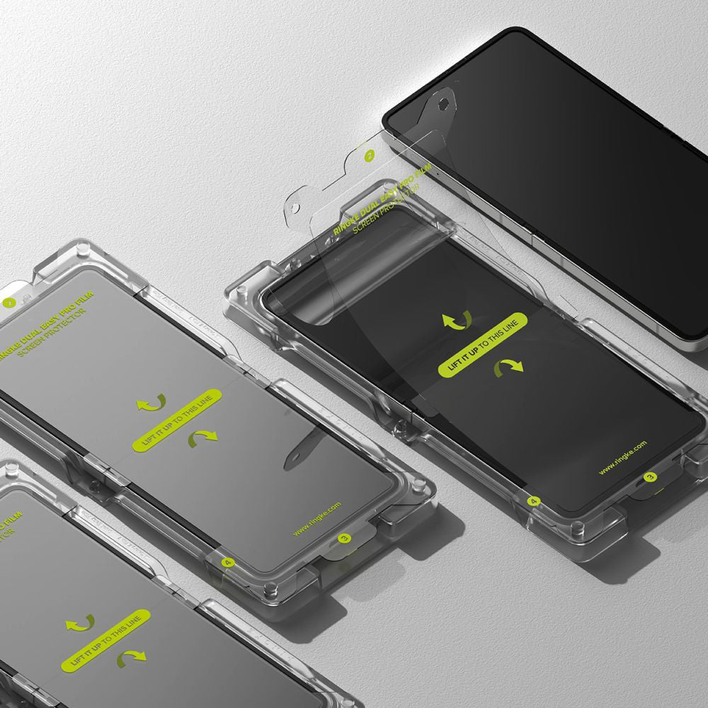 Protector de pantalla interior Ringke Dual Easy Pro para Samsung Galaxy Z Flip7 F766, Plástico, Set de 2 piezas