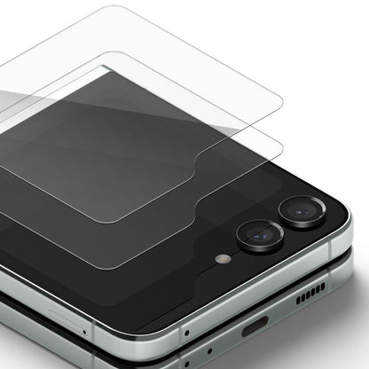 Protector de pantalla exterior Ringke para Samsung Galaxy Z Flip5 F731, Cristal Templado, Full Glue, Set de 2 piezas