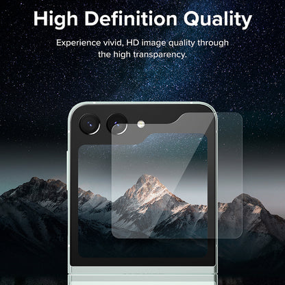 Protector de pantalla exterior Ringke para Samsung Galaxy Z Flip5 F731, Cristal Templado, Full Glue, Set de 2 piezas