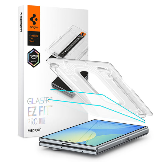 Protector de pantalla exterior Spigen GlastR EZ FIT Pro HD para Samsung Galaxy Z Fold8 F971, vidrio templado, adhesivo completo, juego de 2 piezas AGL11943
