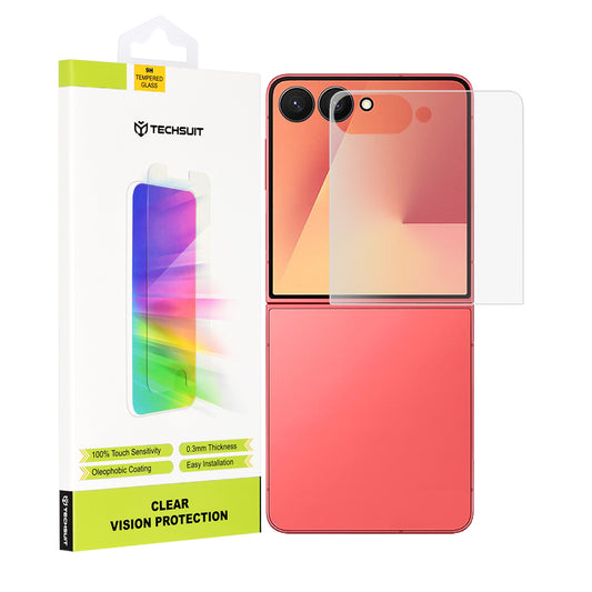 Protector de pantalla exterior Techsuit Clear Vision para Samsung Galaxy Z Flip7 F766, vidrio templado, adhesivo completo