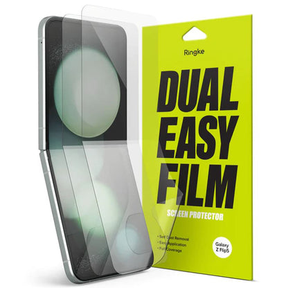 Funda protectora de pantalla interior Ringke Dual Easy para Samsung Galaxy Z Flip5 F731, Plástico, Set de 2 piezas