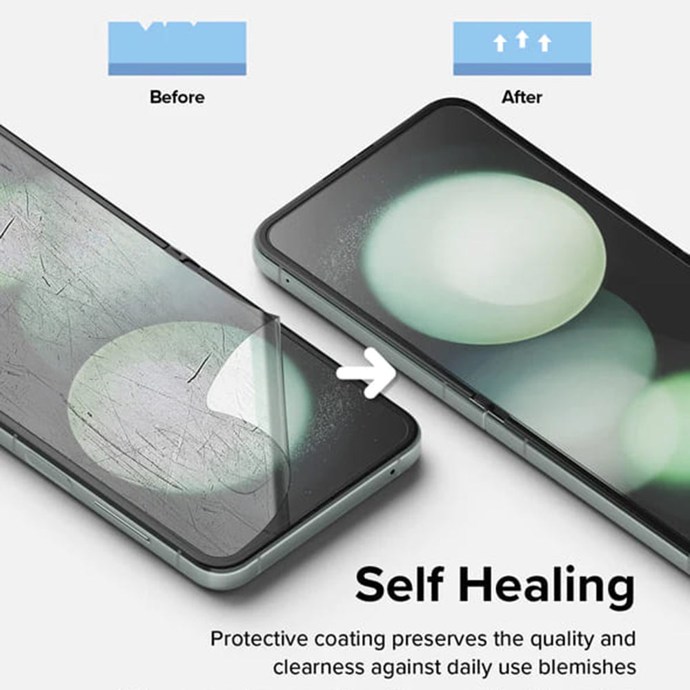 Funda protectora de pantalla interior Ringke Dual Easy para Samsung Galaxy Z Flip5 F731, Plástico, Set de 2 piezas