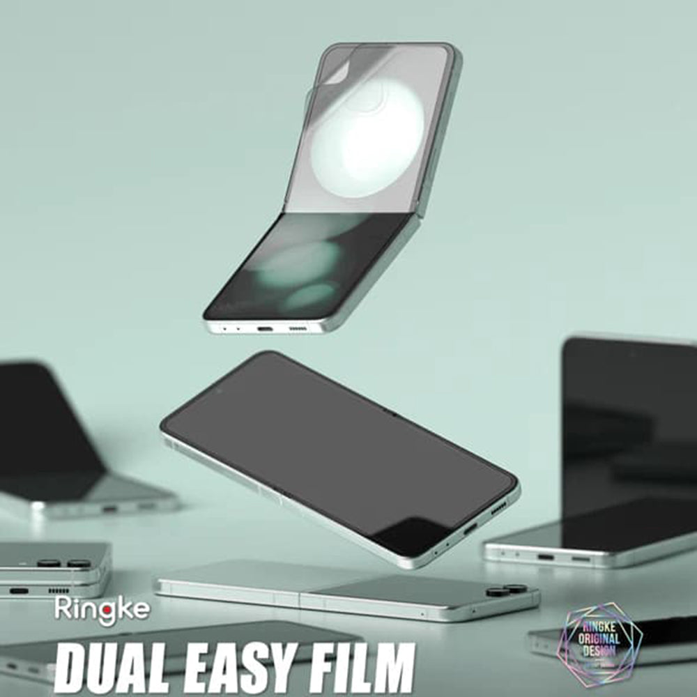 Funda protectora de pantalla interior Ringke Dual Easy para Samsung Galaxy Z Flip5 F731, Plástico, Set de 2 piezas